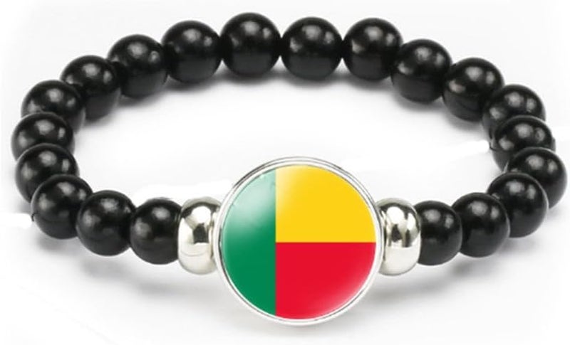 vmcoatdu National Flag Bracelet Elastic Rope Beaded Bracelet Support Your Country Travel Souvenir Gifts for Men Women - Image 1
